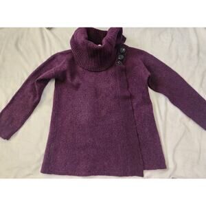 Ellen Tracy Extra Fine Merino Wool Cape Sweater Women's Cowl Neck Wrap Size L